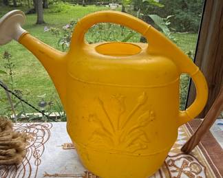 Vintage Union Products Yellow Tulip Watering Can