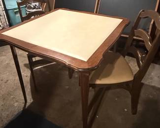 Vintage Stakmore Folding Game Table and Chairs Set
