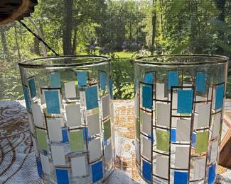 Vintage Libbey "Nordic" Geometric Highball Glasses