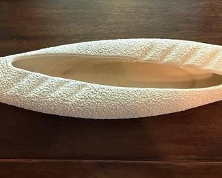 Mid-Century Modern Textured Ceramic Canoe Vase