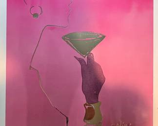 Erlikh Signed Serigraph - Martini Silhouette