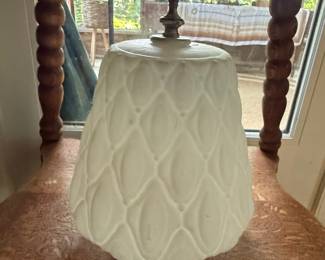 Vintage Milk Glass Diamond Quilted Lamp Shade