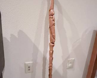 carved walking stick