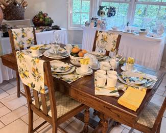 English pub table with four chairs