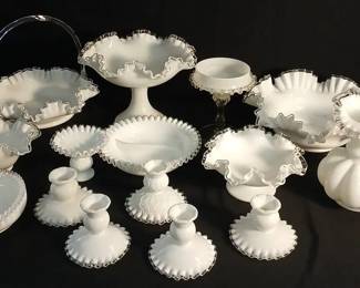 Silver Crest Milk Glass