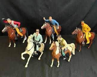 Vintage Hartland Plastics Horse Riders Lot 1 With Lone Ranger