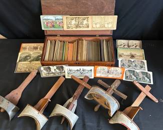 Antique Stereoscope Viewers Photo Cards