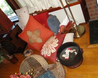 Pillows and baskets