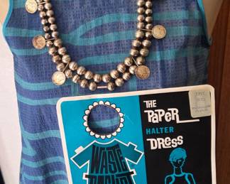 Sterling necklace and paper dress