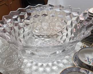 Large puchbowl and glasses