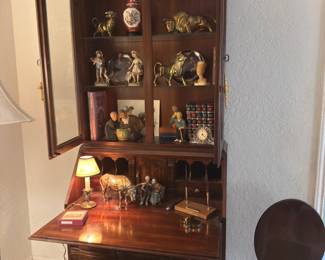 Living room Secretary Desk with Display Hutch; Tilt Table