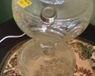 Great Victorian lamp has been electrified was originally oil