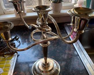 Five light silver plate candelabra in great condition 