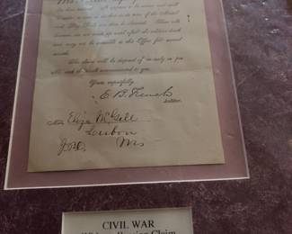 Civil war widows pension claim ca. 1864