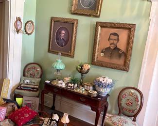 Art, furniture, prints and various items I entry hall each priced separately 