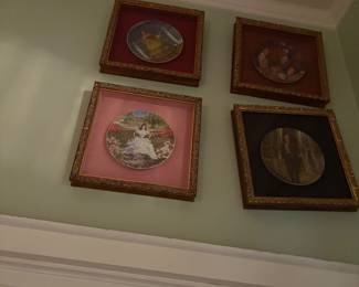 Set of 4 framed GWTW collector plates 