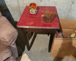 RED TOP CARD TABLE