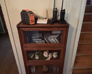 Lot #40 Baofeng UV-5R Ham Radio Pair w/ Chargers + Midland NOAA Weather Radio & Power Station + Wood Cabinet