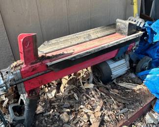 Lot #20 Electric Hydraulic Log Splitter Red Steel Horizontal Firewood Splitter Colorado