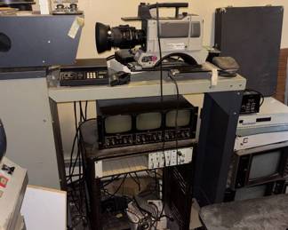 Lot #39 Vintage Broadcast TV Studio Equipment Lot Panasonic 200CLE Camera Chyron JVC