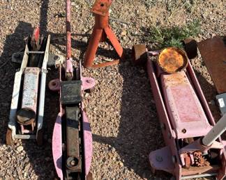 Lot #49 Larin DQY-4000 Hydraulic Floor Jack 4000 Lb Lot with Jack Stand Garage Tools