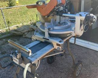 Lot #1 RIDGID Sliding Compound Miter Saw with Rolling MS-LX Miter Saw Stand