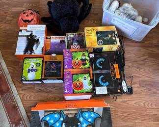 Lot #42 Halloween Inflatable Decor Lot Airblown Ghost Witch Zombie Spider Lighted