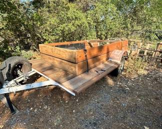 Lot #31 Vintage Utility Flatbed Trailer 12'x7' Wood Deck Steel Frame