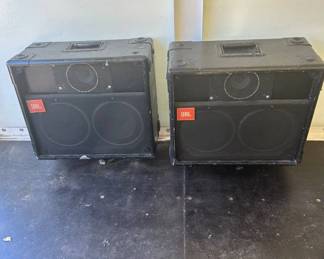 Lot #6 JBL Dual Woofer PA Speaker Cabinets Black Road Case Tolex Pair Pro Audio