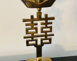 Pair of Brass Asian Candlesticks