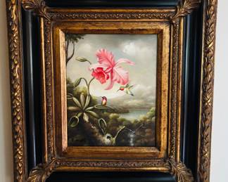 Painting of Flower w/ Hummingbird