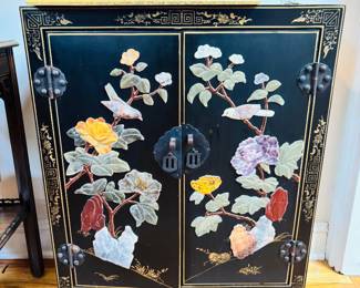 Black Lacquered Asian Cabinet