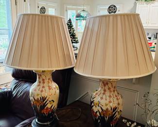 Pair of Asian Style Porcelain Lamps