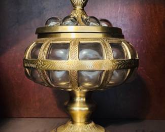 Brass Blown Glass Dish