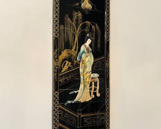 Black Lacquered Asian Panels