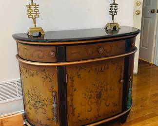 Painted Demilune Cabinet