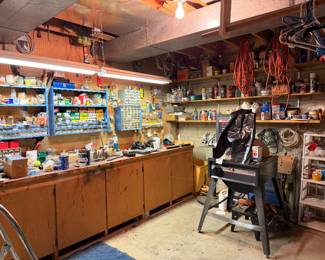 Shop room filled with everyday useful tools and a