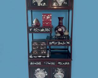 Japanese Shibayama MotherofPearl Inlaid Cabinet second image