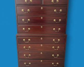 Henkel Harris Mahogany Chippendale Style Chest on Chest second image