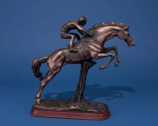 Harriet Glen Istabraq Cold Cast Bronze Horse and Jockey Sculpture second image