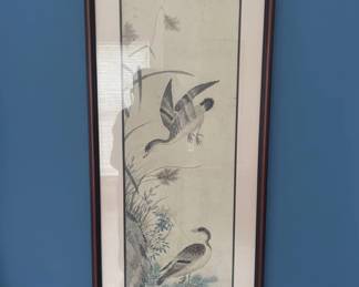 Vintage Japanese Watercolor Painting of Waterfowl second image