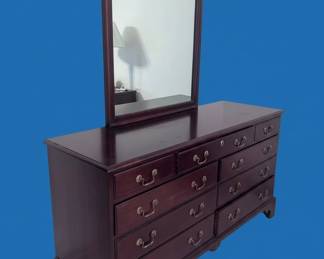 Henkel Harris Mahogany NineDrawer Dresser with Mirror second image