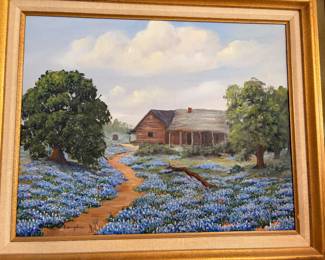 Original Oil on Canvas Texas Hill Country Blue Bonnets