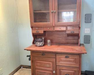 Vintage Kitchen Cupboard Stepback Hutch Cabinet