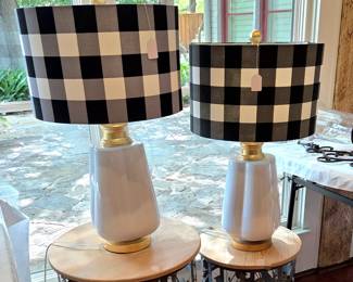 Buffalo plaid/ buffalo check ceramic lamps