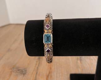 Samuel B. Sterling Silver Blue Topaz & Amethyst Artisan Bracelet
