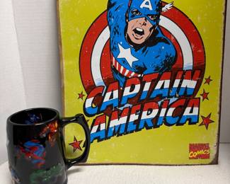 Captain America Sign & Marvel Mug
