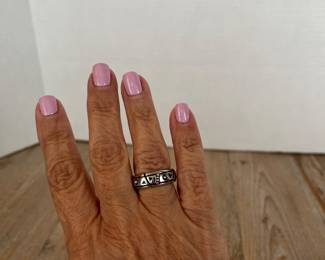 John Atencio Sterling Silver 14k Gold Ring Size 7.5