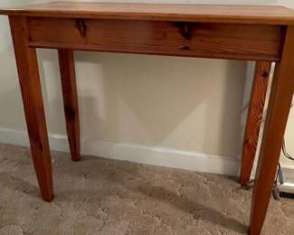Rustic Pine Console Table with Drawer