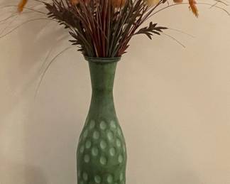 Green Dimpled Bud Vase